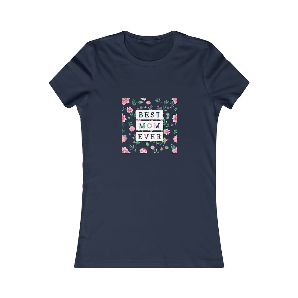 Thumbnail: Mother's Day. Floral. Best Mom Ever 100% Cotton Slim Fit Tee