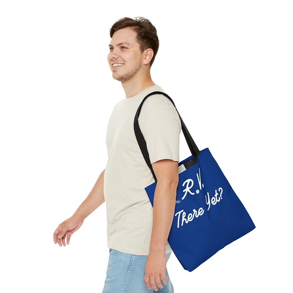 Thumbnail: RV There Yet?  Tote Bag (AOP) - Blue