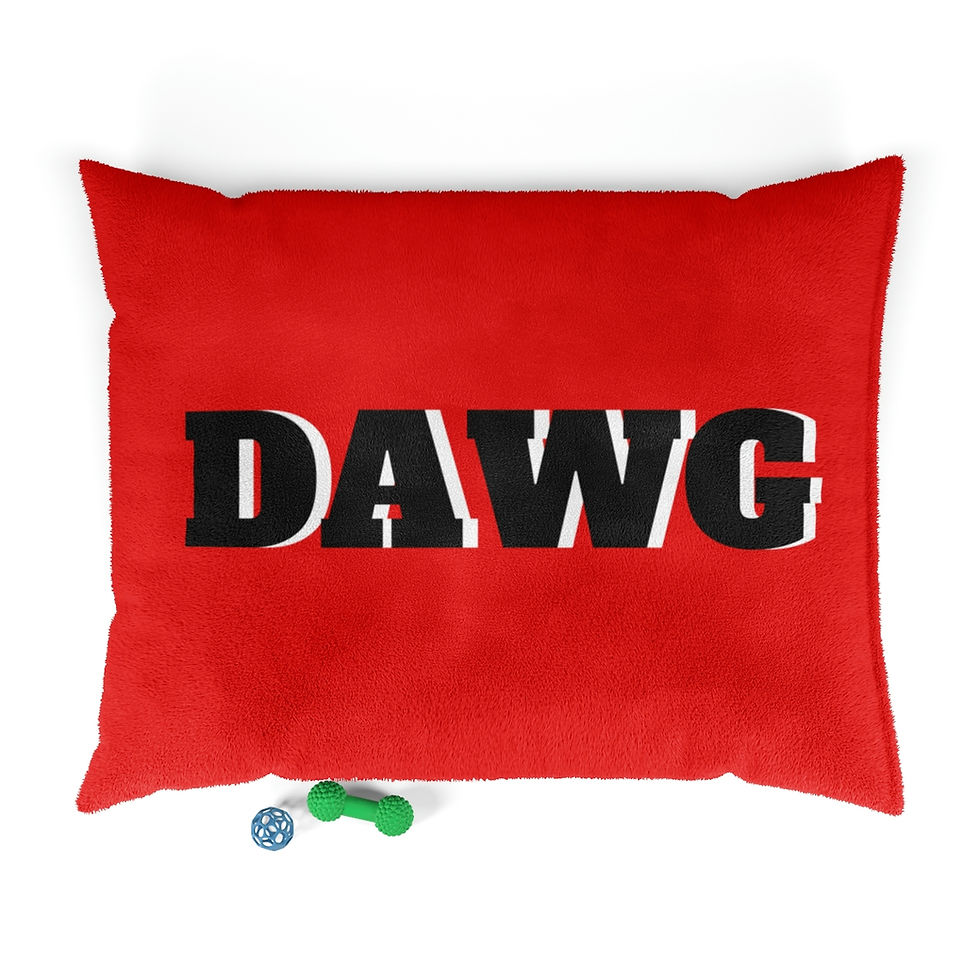 Thumbnail: "DAWG."  Red.  Pet Bed