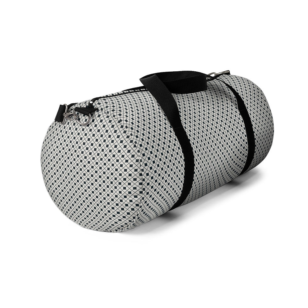 Thumbnail: Checkered Modern Neutral Geometric Pattern Duffel Bag
