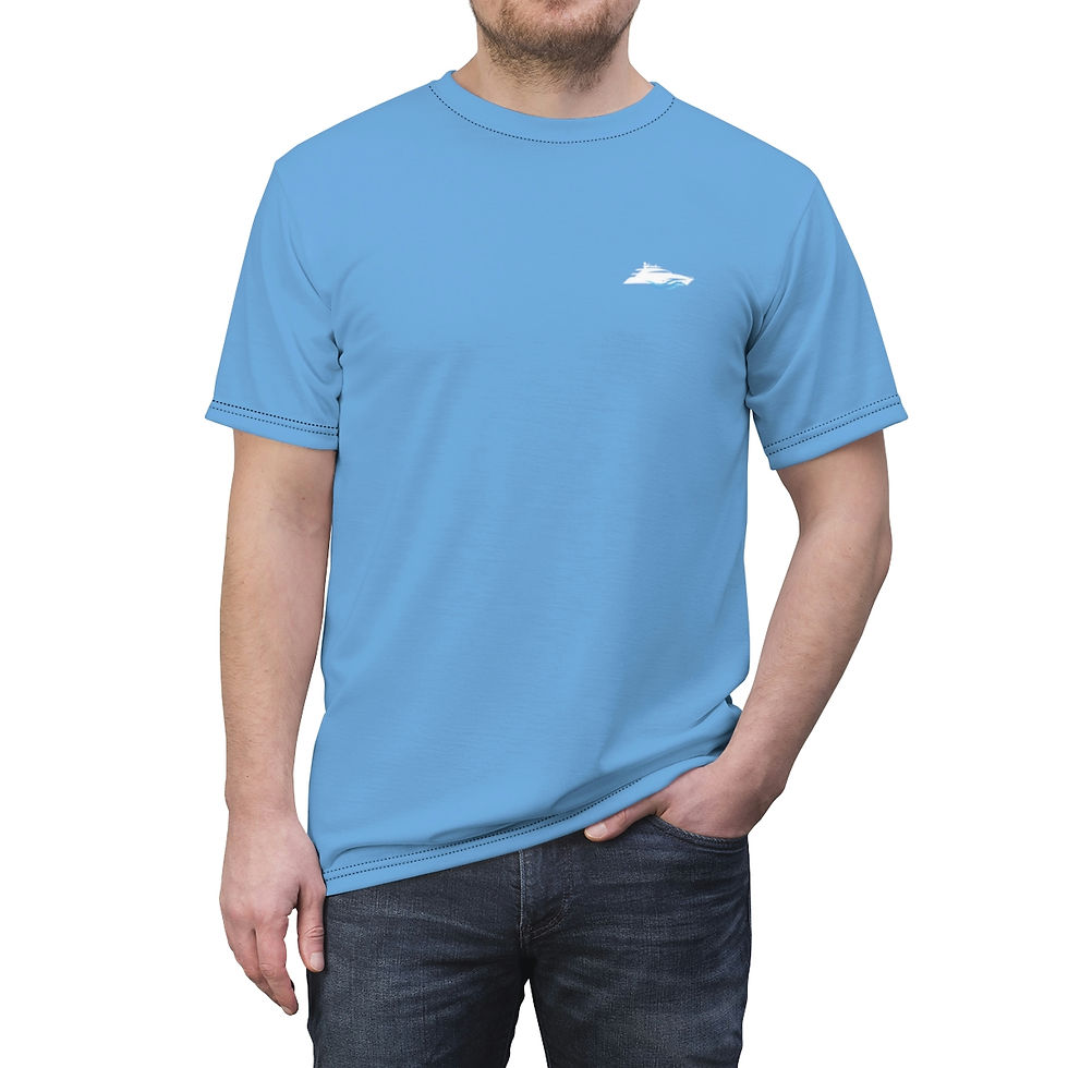 Thumbnail: Port / Starboard on Sleeve - Vertical - Nautical - Unisex AOP Cut & Sew Tee