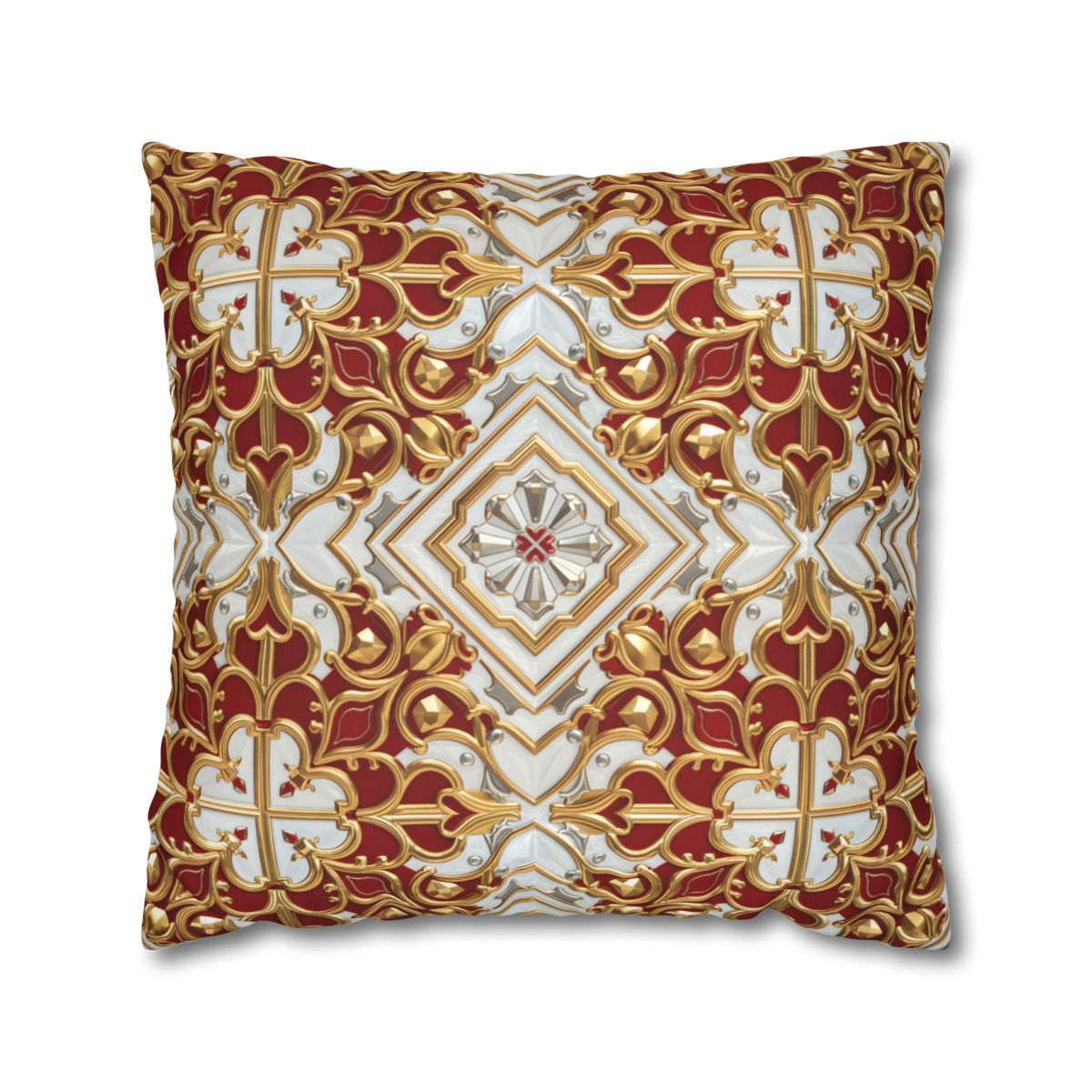 Royal Diamond Pattern Faux Suede Square Pillow Case