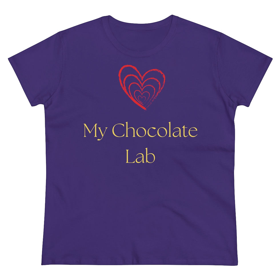 Thumbnail: Pets. Love Love Love My Chocolate Lab. - Women's Midweight Cotton Tee