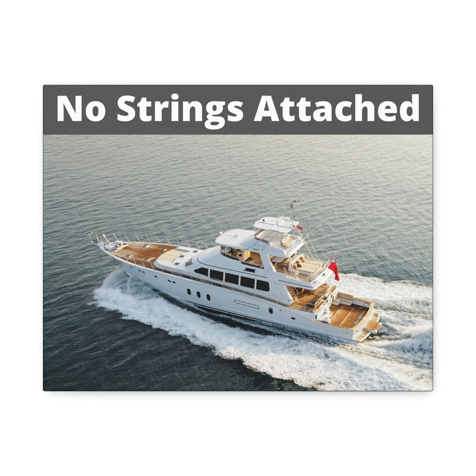 Thumbnail: No Strings Attached - Yacht - Nautical - Satin Canvas, Stretched