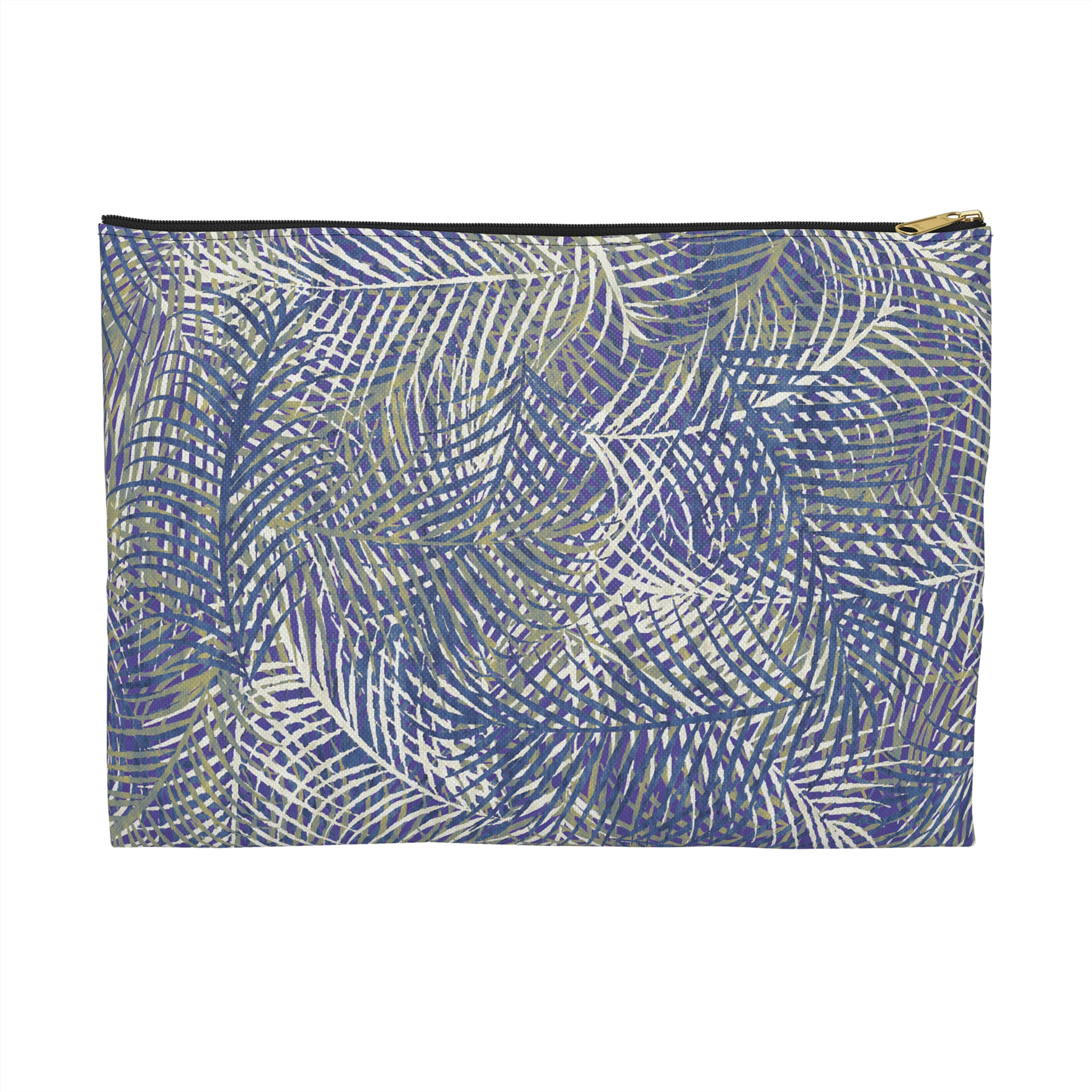 Italian Blue Palm Accessory Clutch