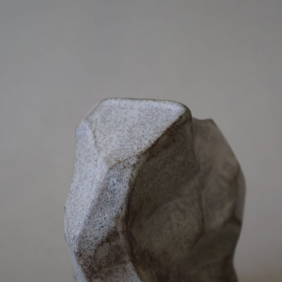 Thumbnail: Ribbed gray stone vase