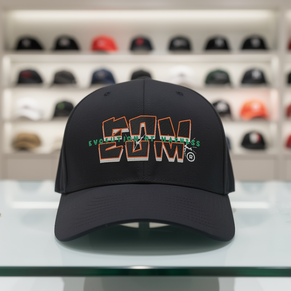 Thumbnail: EOM Embroidered Streetwear Hat – Structured Stretch Fit Urban Cap