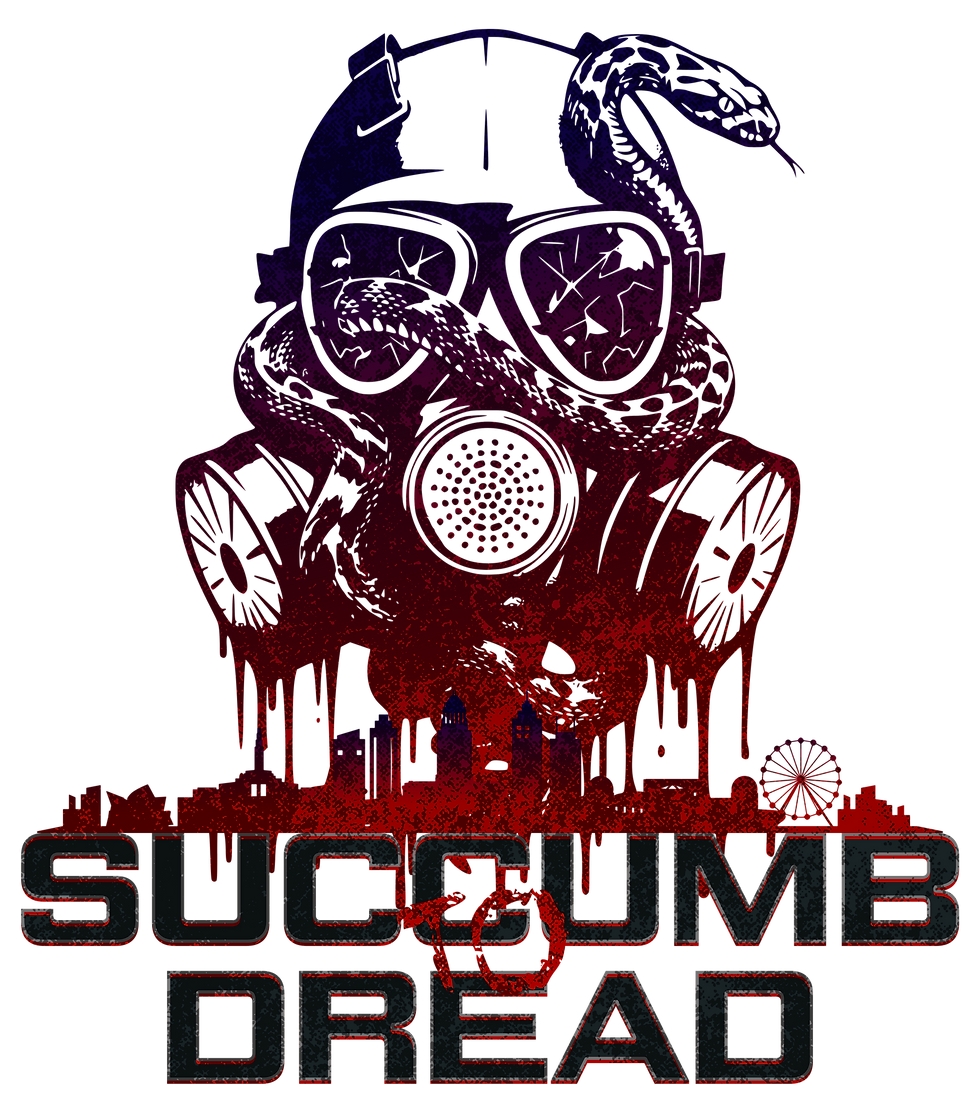 Thumbnail: Succumb to Dread Gas Mask Tee — Post-Apocalyptic Graphic T-Shirt
