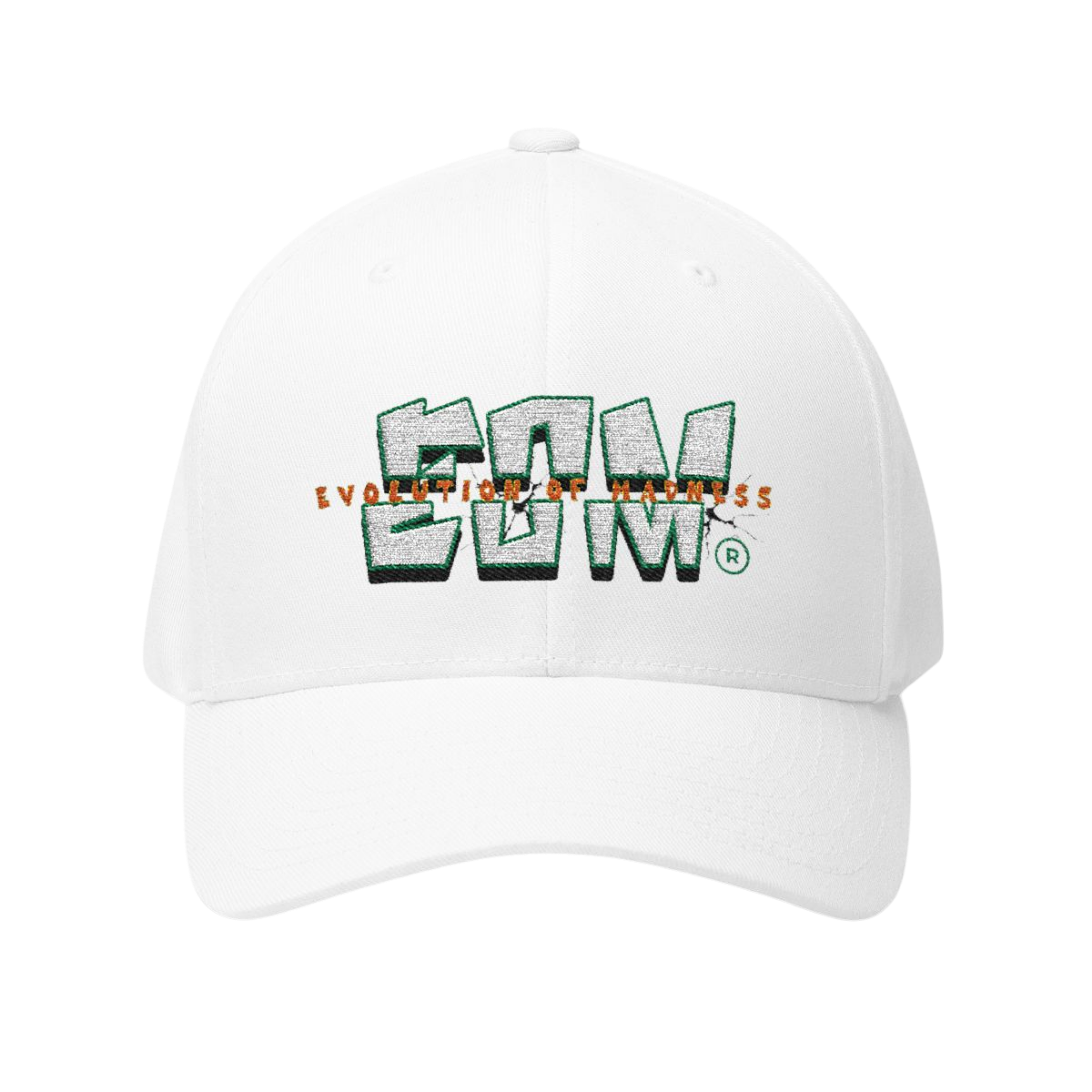 Evolution of Madness Embroidered Streetwear Hat–Structured Stretch Fit Urban Cap