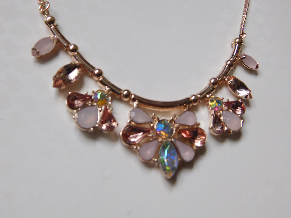 Thumbnail: Rose-Gold Coloured Costume Necklace