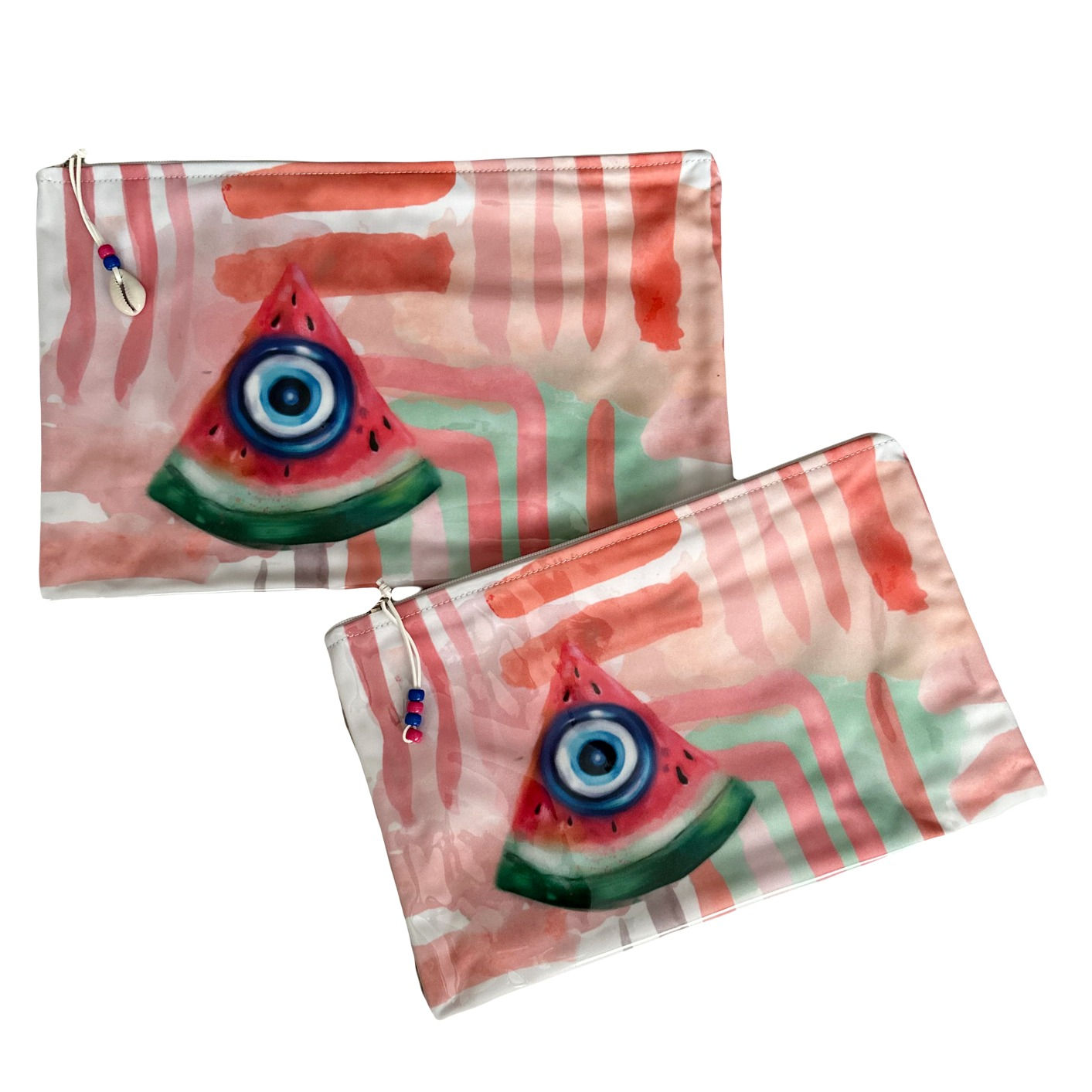 Pink Watermelon Eye Waterproof Pouch Set of 4