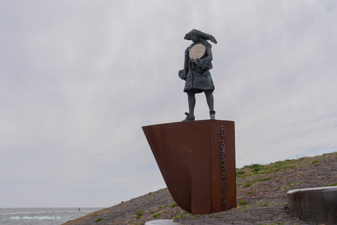 Het standbeeld van Willem de Vlamingh, een Nederlandse ontdekkingsreiziger uit de 17de eeuw.