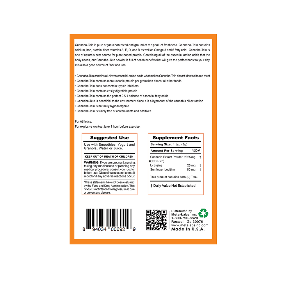 Thumbnail: Cannaba-Tein PROTEIN POWDER 2.2 lbs