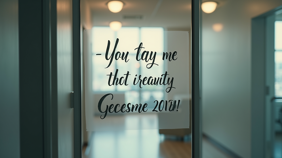High angle view of a motivational quote displayed in a recovery center