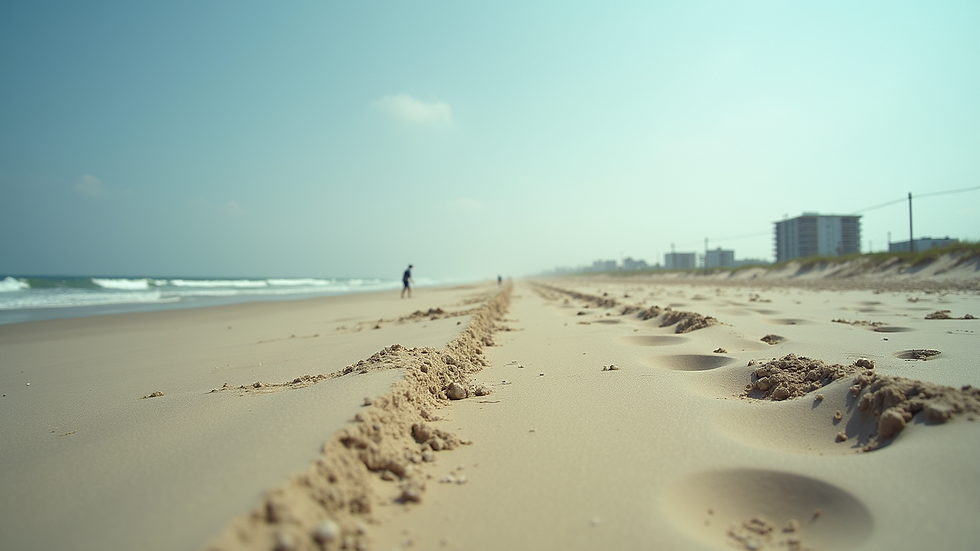 Wide angle view of Ocean City beach during a recovery event