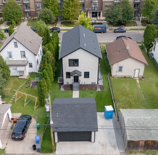 Drone footage of residential area