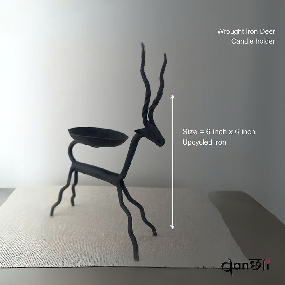 Thumbnail: Wrought Iron Deer Candle holder | Upcycled iron