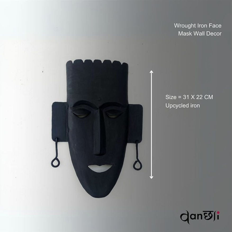 Thumbnail: Wrought Iron Face Mask Wall Decor | Upcycled iron