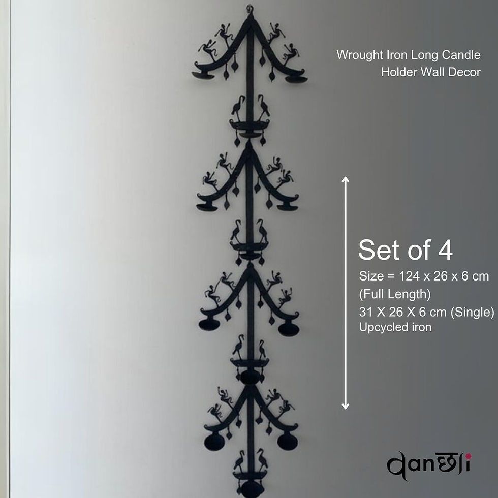 Thumbnail: Wrought Iron Long Candle Holder Wall Decor, 4 Sets