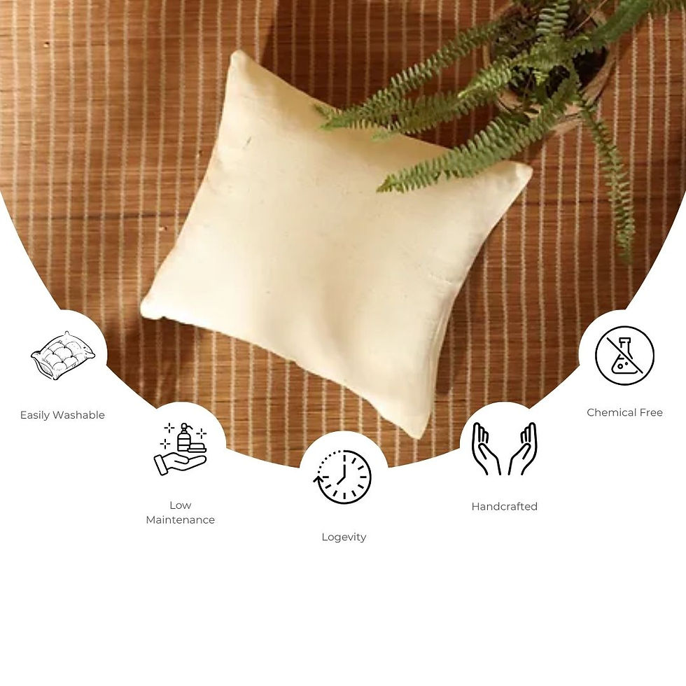 Thumbnail: Vanchai Stripped Organic Cotton Cushion cover (16" x 16")
