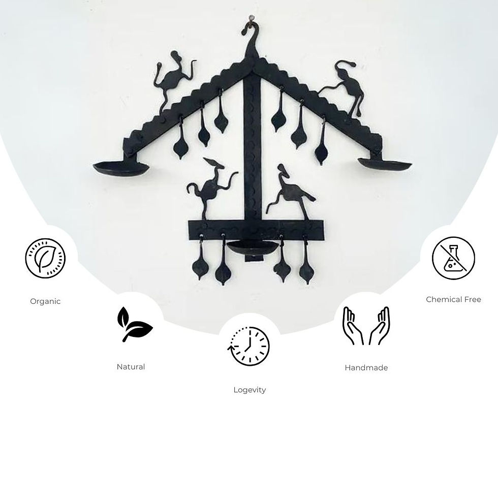 Thumbnail: Wrought Iron Round Candle Holder Wall Decor, 4 set | Upcycled iron