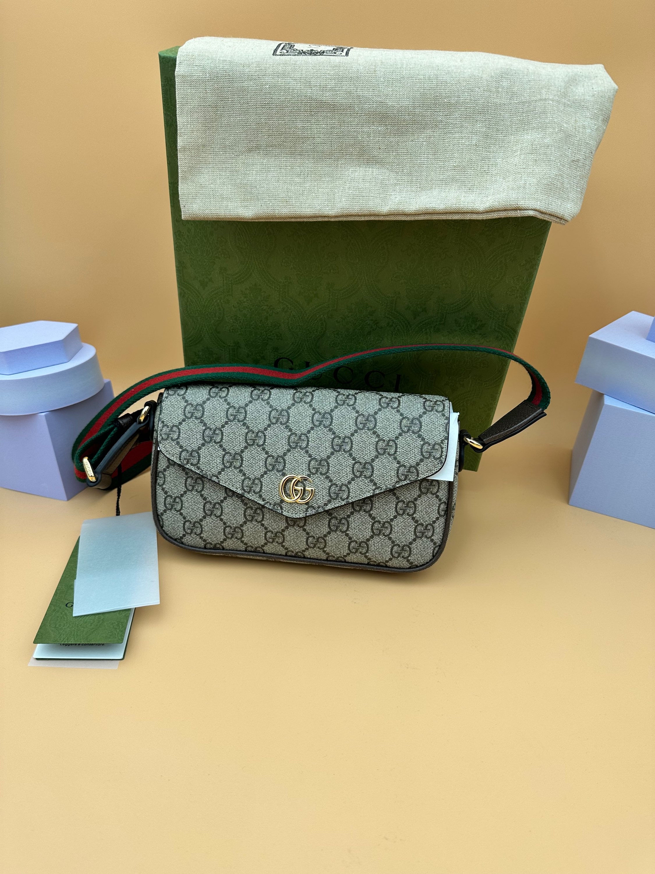 GUCCI MINI OPHIDIA BAG EBONY