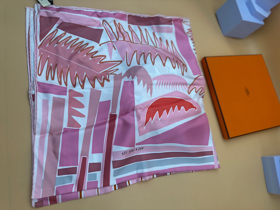 Thumbnail: HERMÉS SUN , SURF AND FUN 90cm SILK SCARF