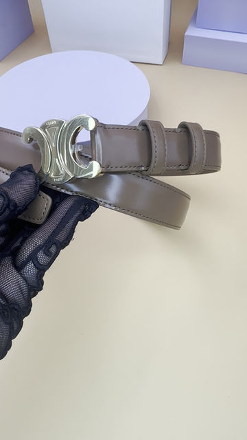 Thumbnail: CELINE TRIOMPHE MEDIUM BROWN BELT