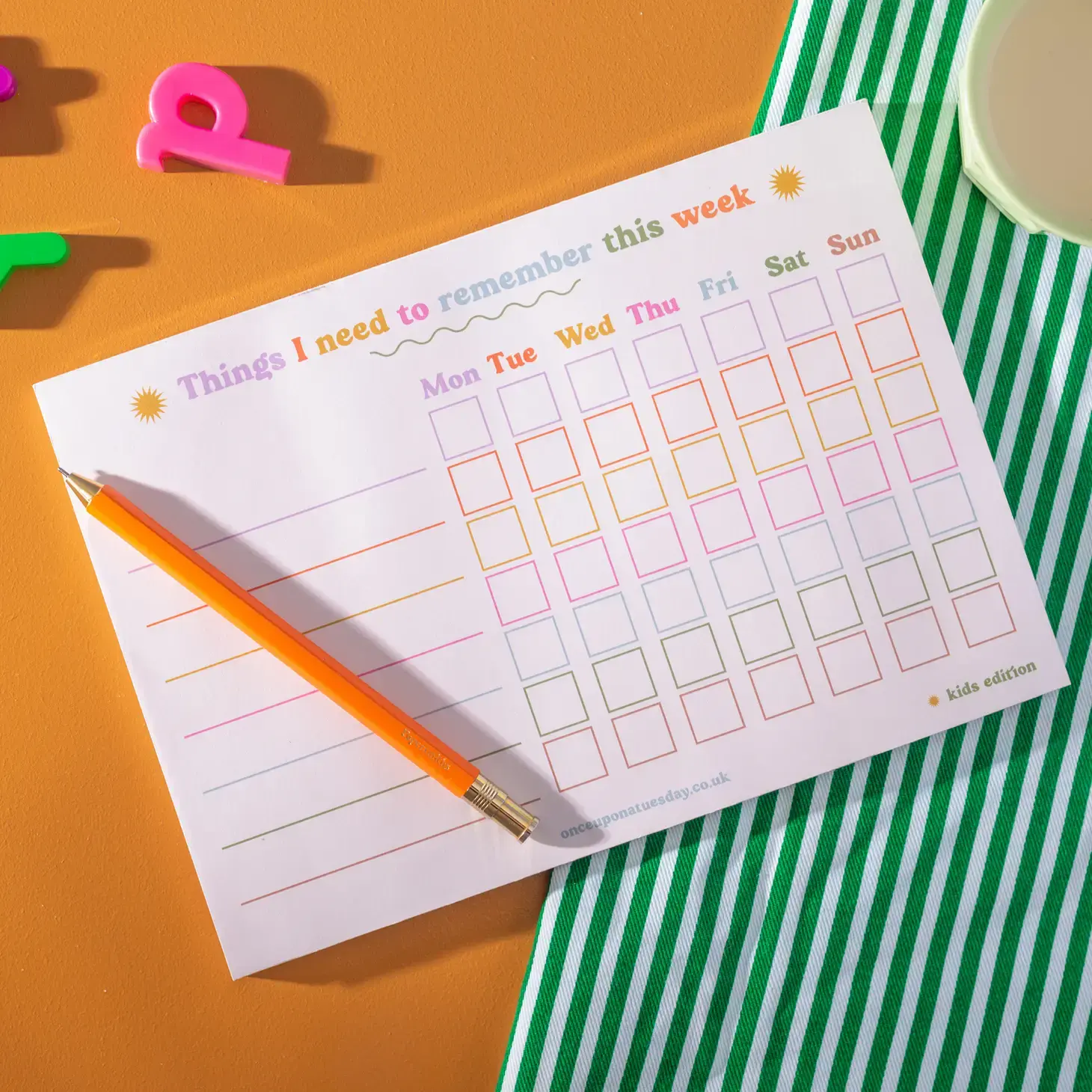 A5 Kids Weekly Planner Pad - Things I Need To Remember This Week