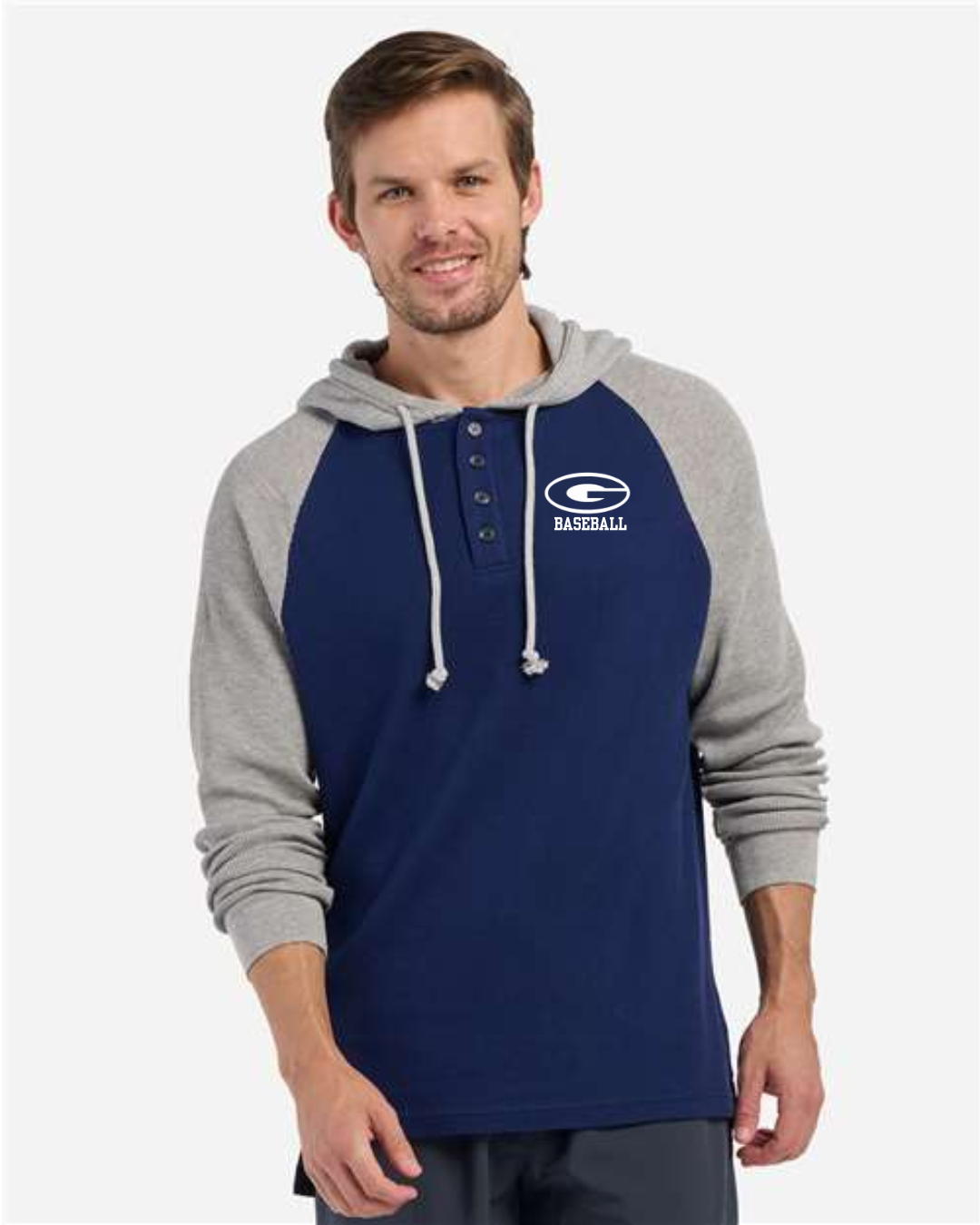 Granville Baseball Unisex Waffle Knit Pullover Hooded Long Sleeve T-Shirt
