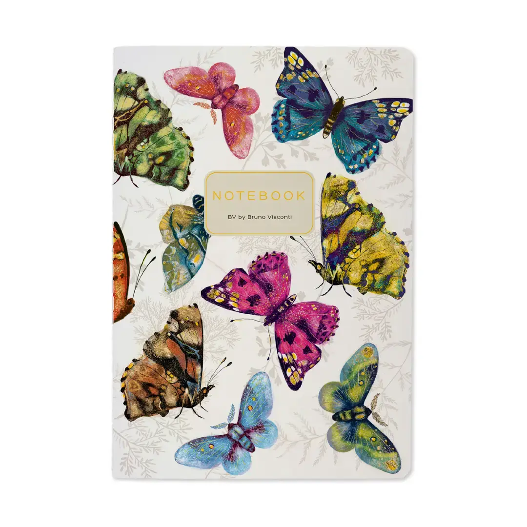 Bruno Visconti Butterflies on White A5 Notebook