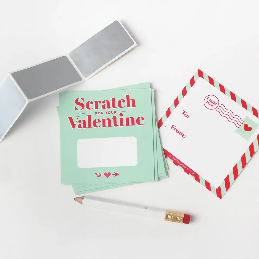 Inklings Paperie Mint Scratch Off Valentines - 18pk