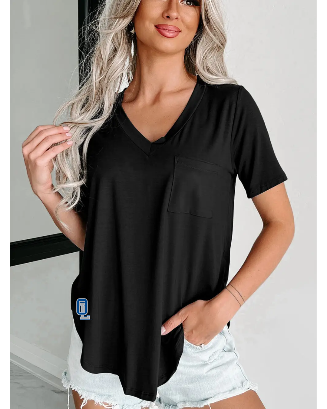 Liberty Black V Neck Top