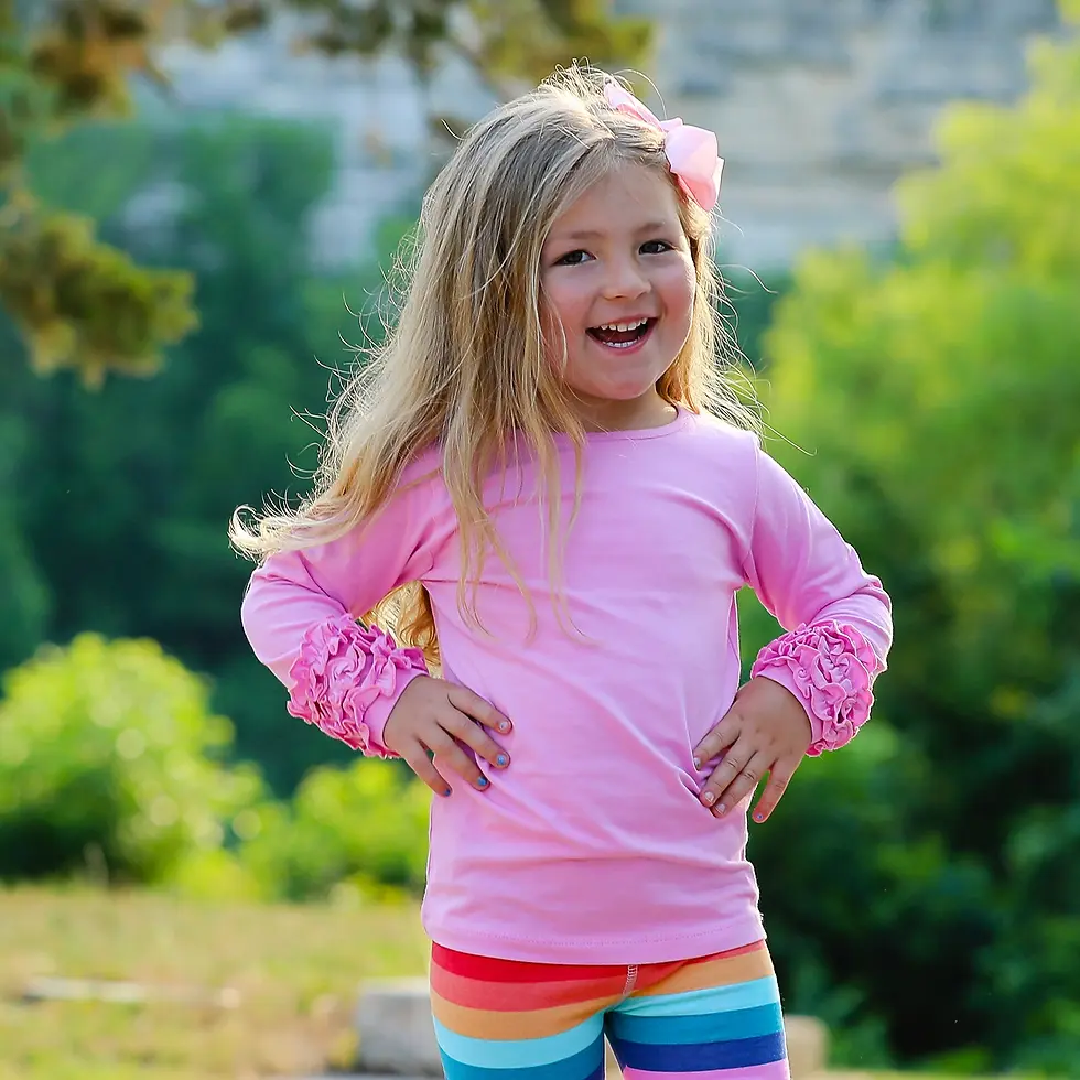 Thumbnail: New Albany Ballet Company Girls Pink Ruffle Shirt & Leggings