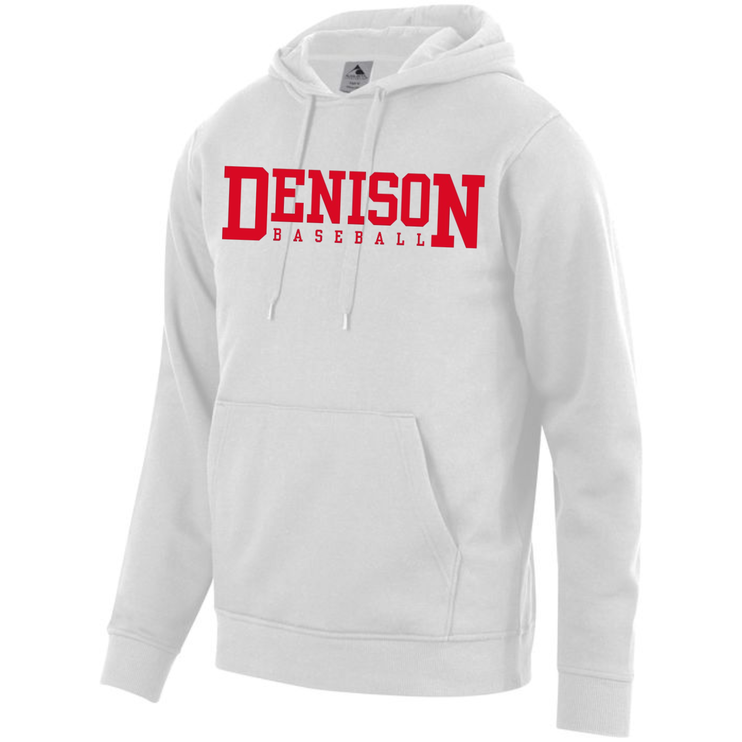 Custom Denison Baseball White Hoodie