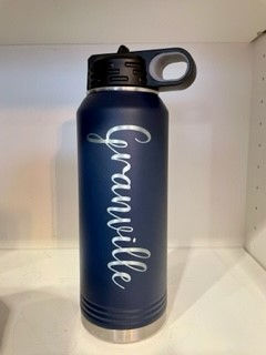 32oz Granville Navy Polar Sports Bottle - Script Letters