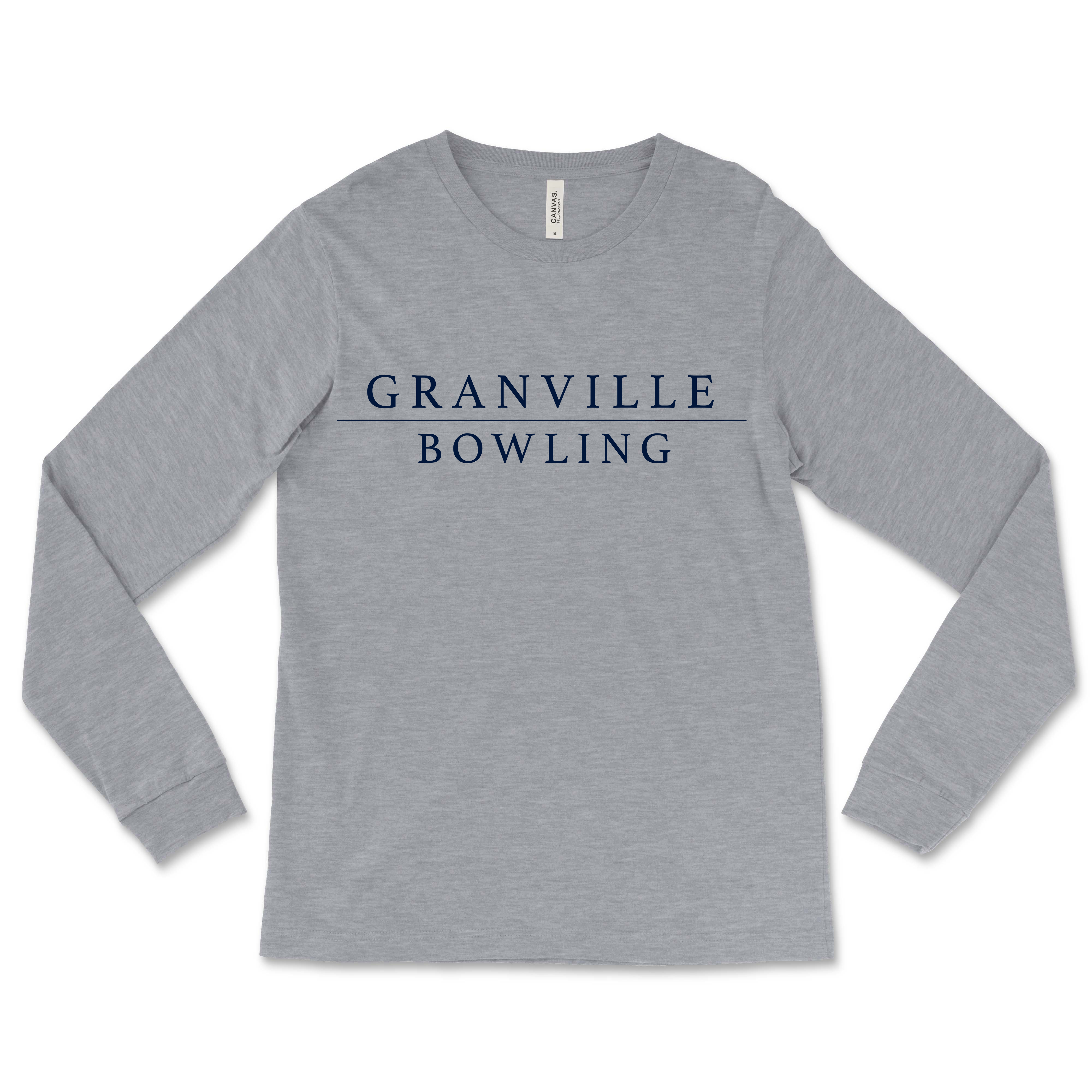 Grey Long Sleeve Bowling Tee (Line)