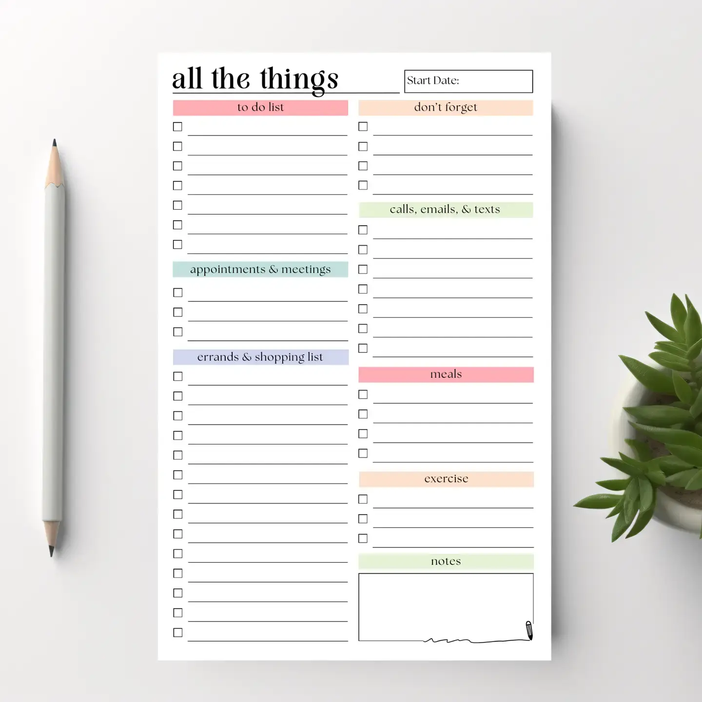 Eleventh & Taylor Daily and Weekly To-Do List: 50-Page Notepad