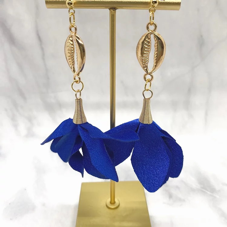 Thumbnail: Whimsical Black Girl True Blue Trumpet Earrings