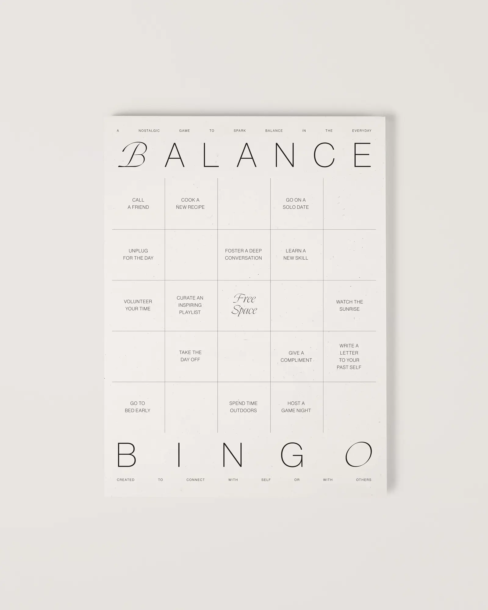 Balance Bingo Pad