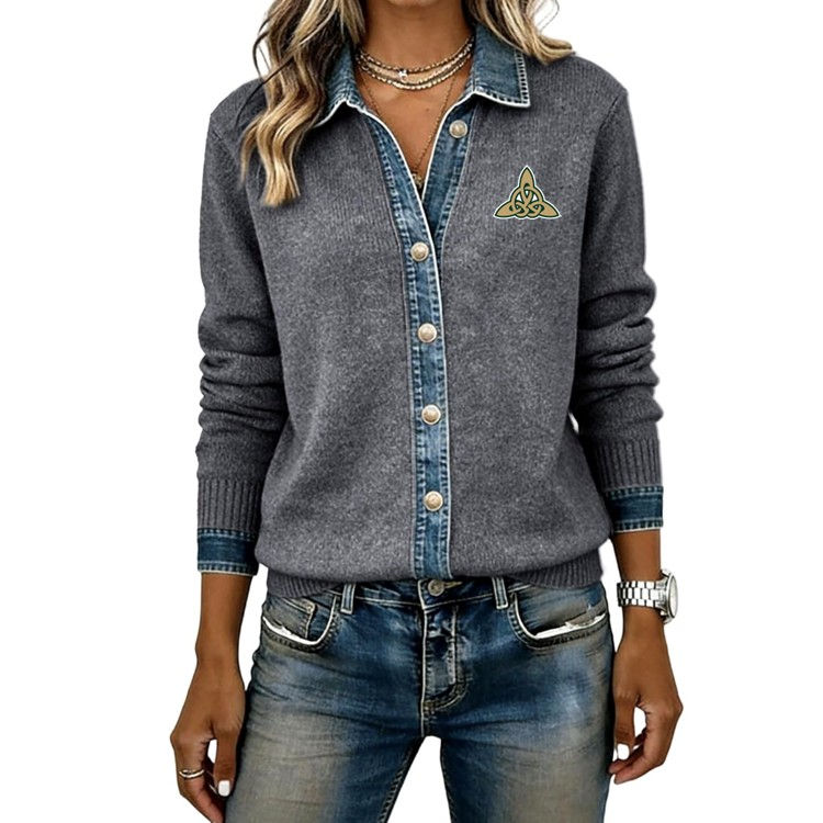 Celtic Denim Trim Sweater