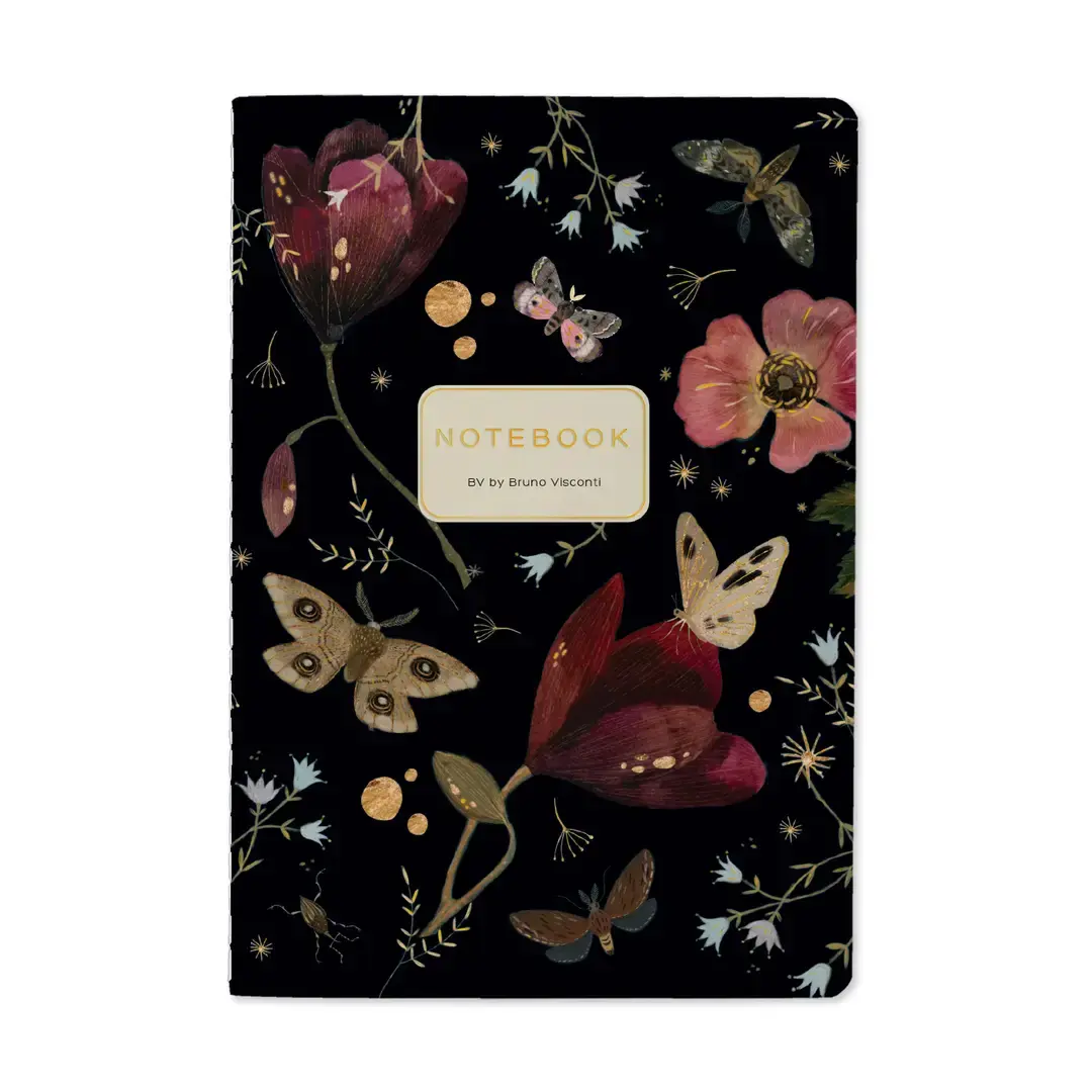 Bruno Visconti A5 Notebook - Butterflies and Night Flowers