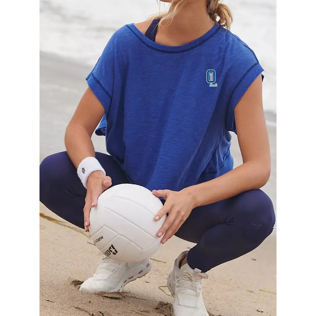 Liberty Slouchy Wrapped Cutout Back Workout Short Sleeve Tee