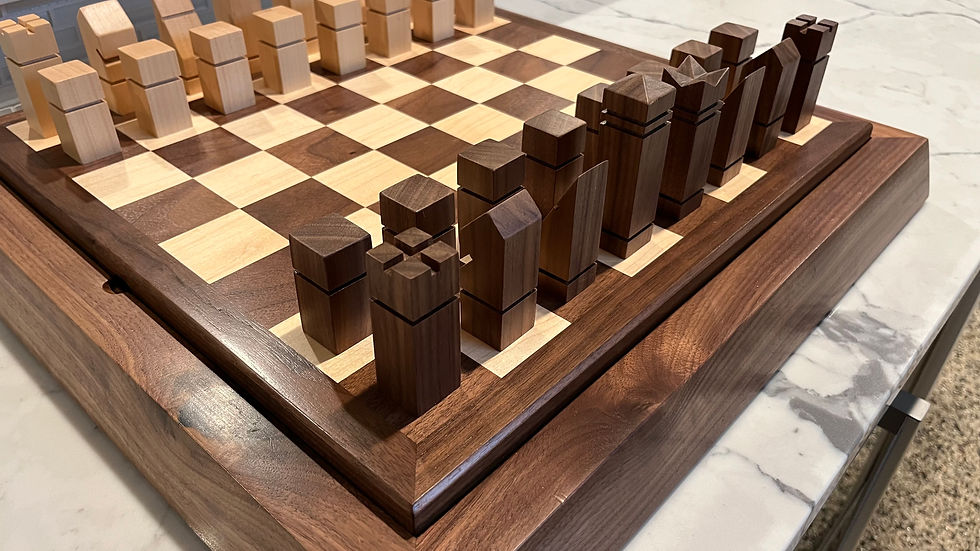 Thumbnail: Hand Crafted Chess Board Set and Base