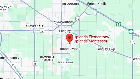 Google Map for Uplands Elementary BC Montessori PSA Fall 2024 Conference Hub