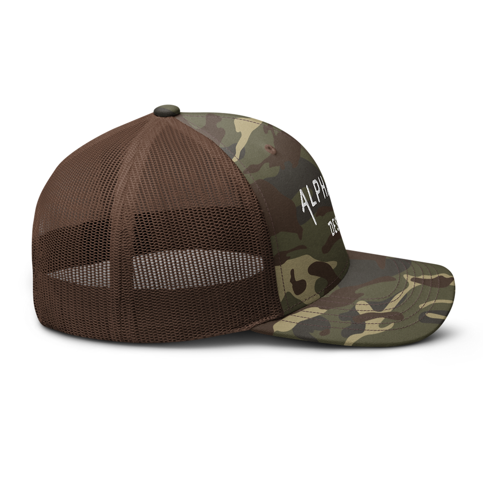 Thumbnail: Camo/Olive Adjustable Snapback Hat with Alpha Kilo Logo
