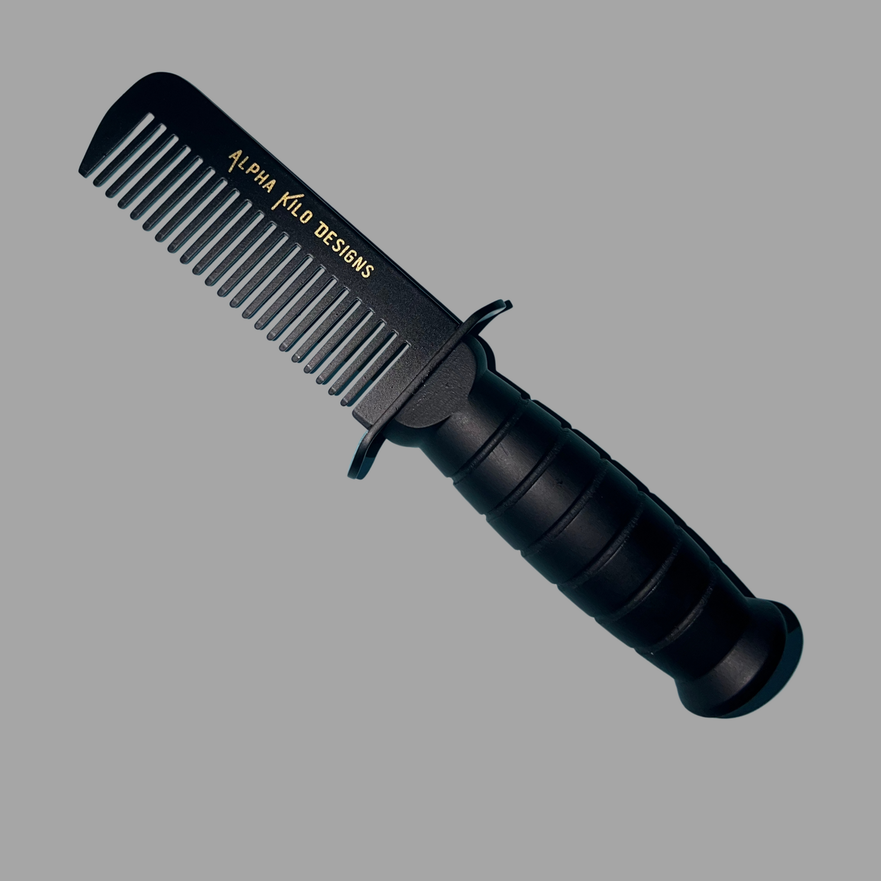 Baby Grizzly Tactical Comb - 7" Black Handle - Novelty Gift - Military