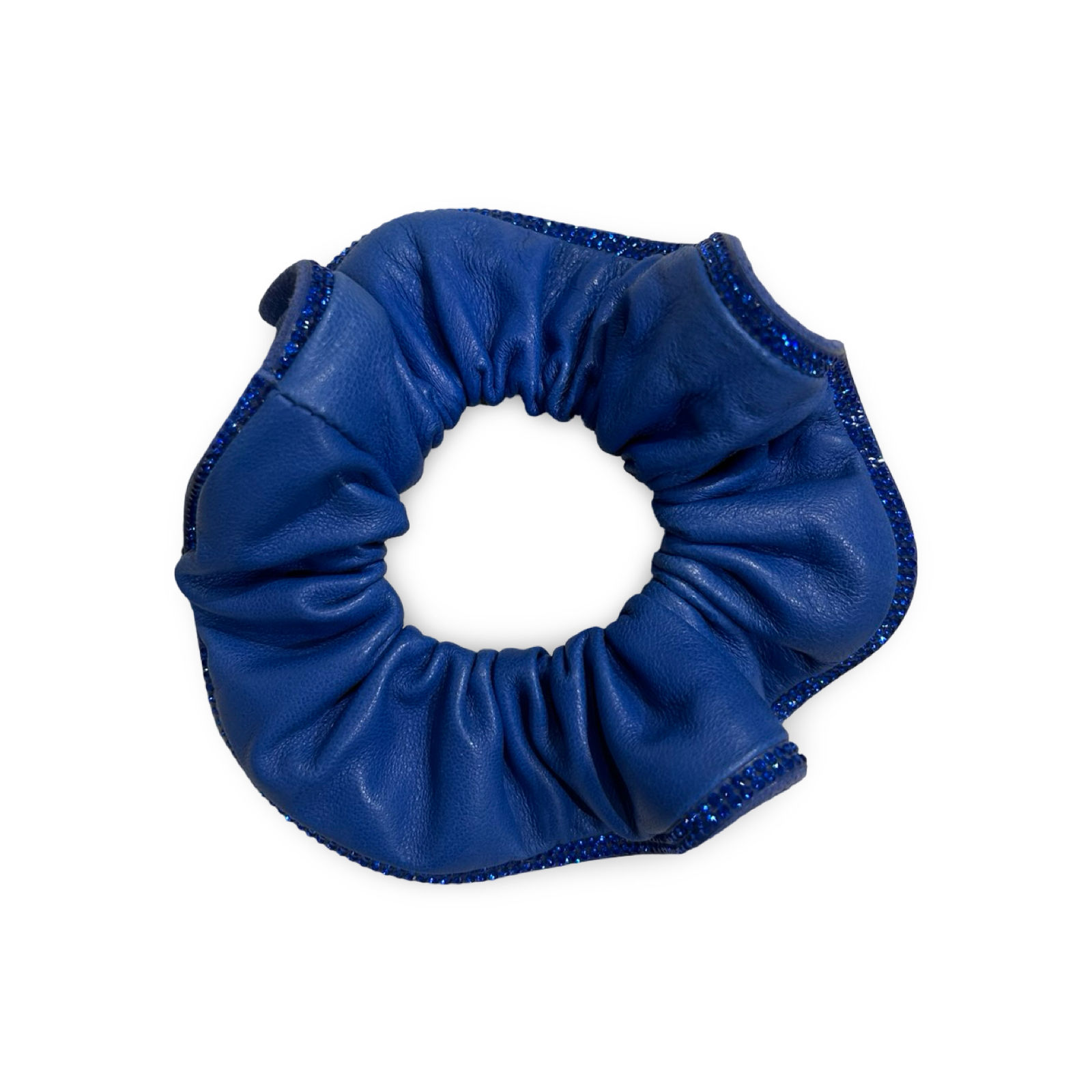 VV Läder Scrunchie Medium - Kornblå