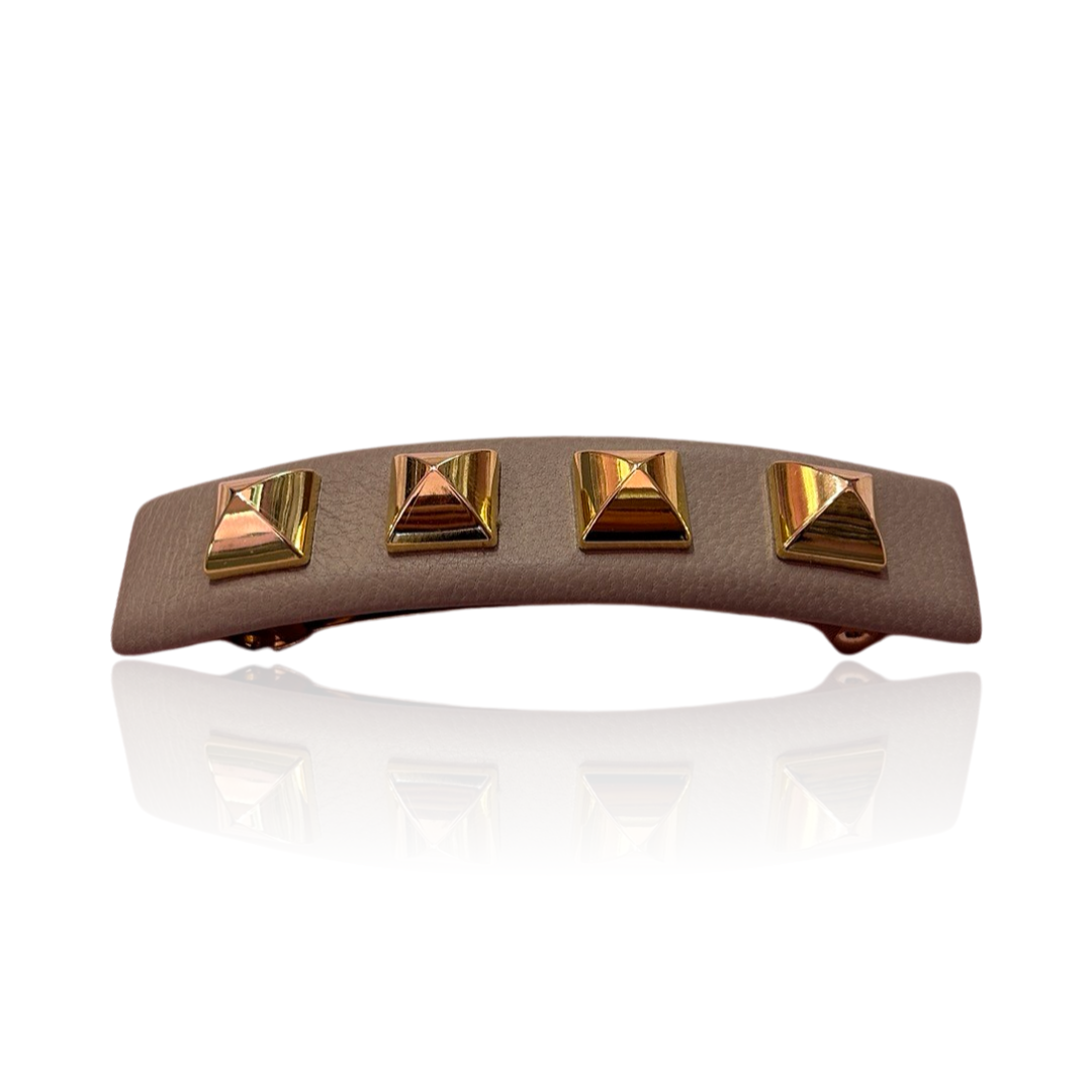 VV Stud Hårspänne - Guld - Varm grå