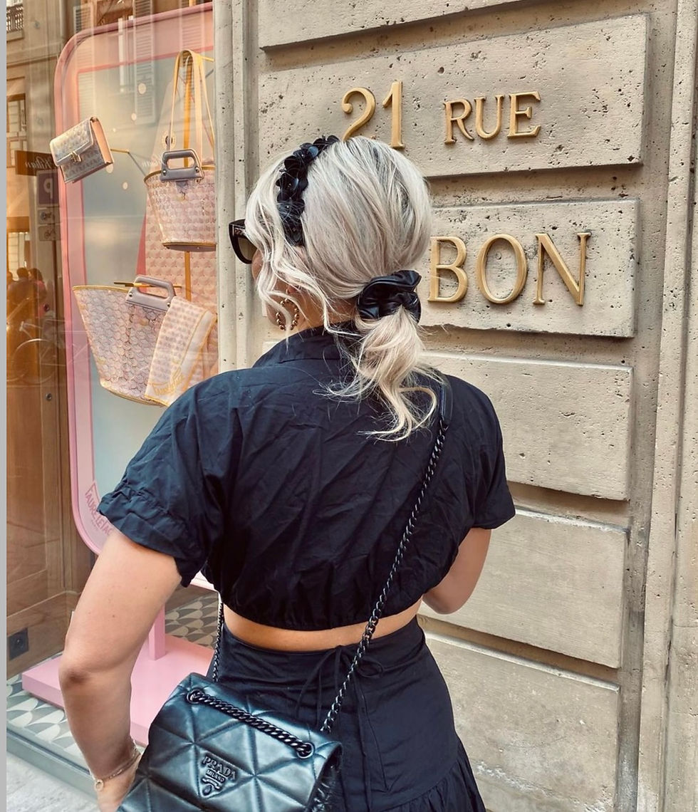 Thumbnail: VV Läder Scrunchie - Kall Beige